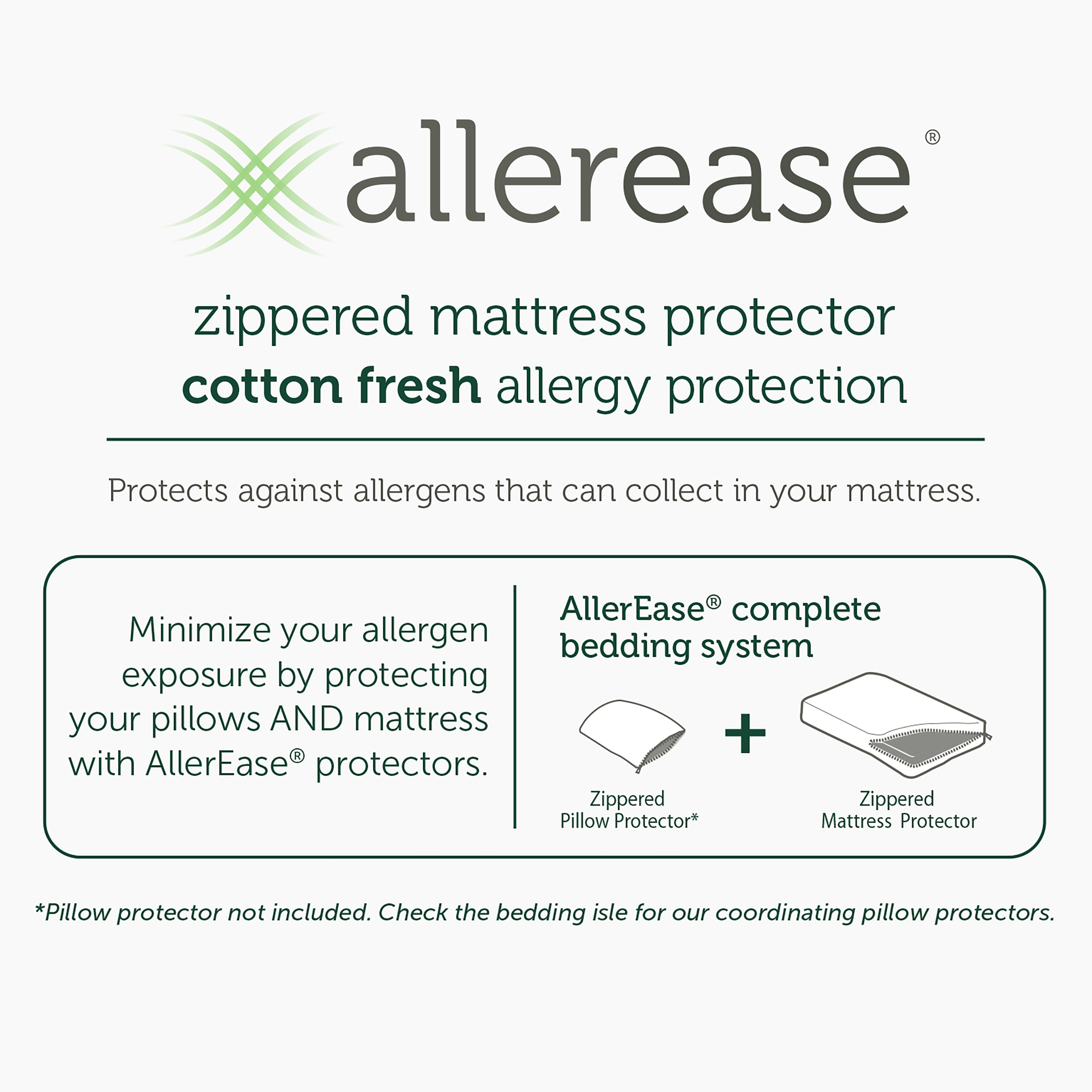AllerEase  Waterproof Allergy Protection Mattress Protector